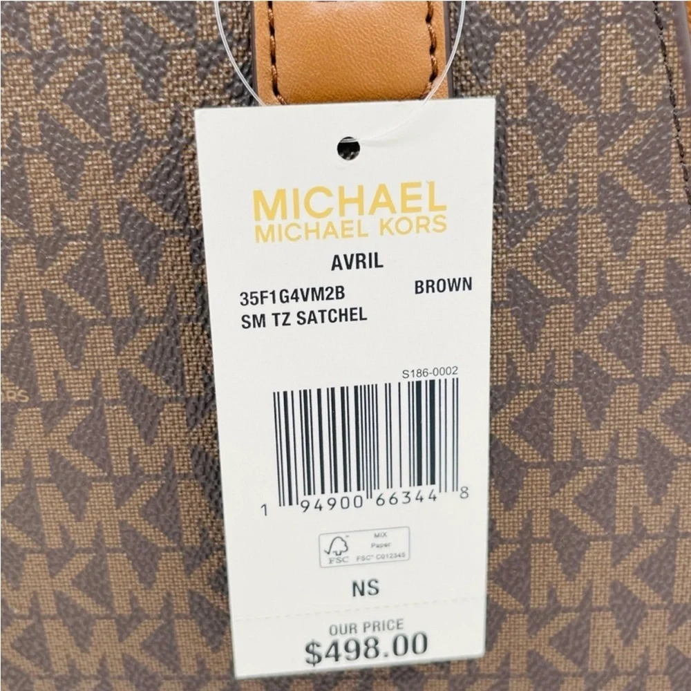 Michael Kors Avril Small Satchel Crossbody Brown